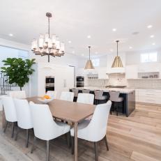 White Open Dining Room and Kitchen
