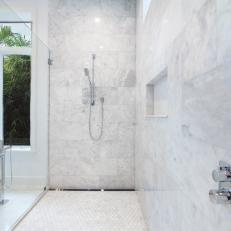 Walk-In Shower With Tree View