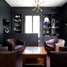 Rich Blue Transitional Game Room