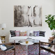 Crisp White Eclectic Living Room
