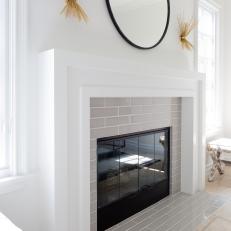Elegant Gray Fireplace in Eclectic Living Room