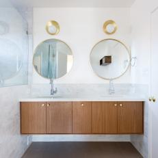 White Contemporary Master Bathroom Renovation
