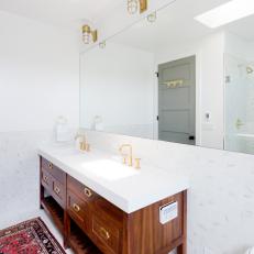 Transitional White Master Bathroom