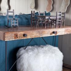 Rustic Console Table in Family Room