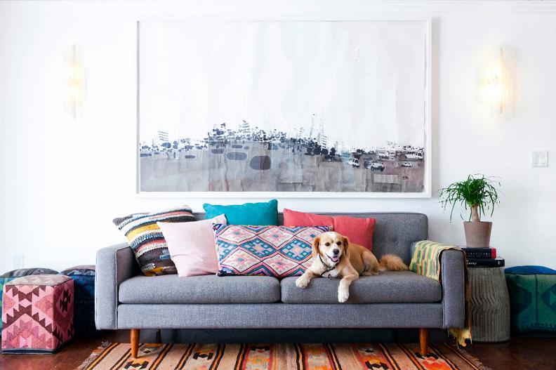 Midcentury Living Room and Dog