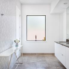 Picture Window Lets Light Into Modern Bathroom