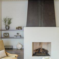 Modern Fireplace Gives Focal Point to Neutral Living Room