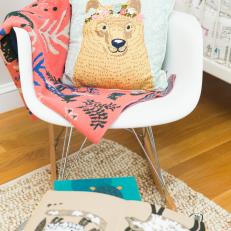 Eames Rocking Chair With Bear Pillow