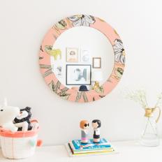 Pink Floral Mirror and Toys