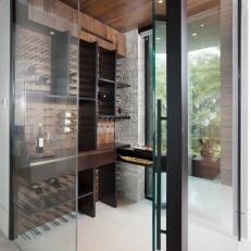 Wine Cellar With Glass Walls