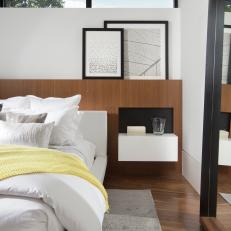 Contemporary Master Bedroom With Wood Wrapping