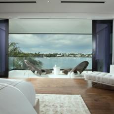 Contemporary Master Bedroom With Ocean View