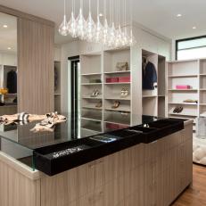Contemporary Walk-In Closet With Lots of Storage Space