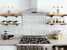 Communal Kitchen Storage with Open Shelving