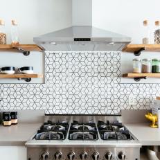 Open Shelving Adds Storage to Communal Kitchen