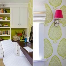 Home Office Strikes Color Balance With Measured Use of Lime Green, White 