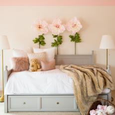 Pink Transitional Nursery With Daybed