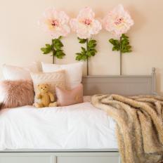 Pink Transitional Nursery With Flowers