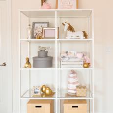 White Shelf in Pink Nursery
