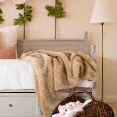 Pink Nursery With Flowers and Basket
