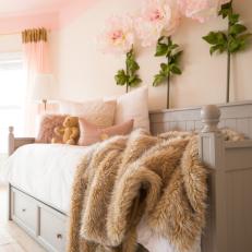 Pink Nursery With Fur Throw