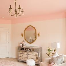 Pink Shabby Chic Nursery With Chandelier