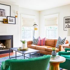 Fun, Eclectic and Durable Living Room in Historic 1930s Home