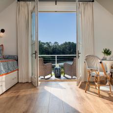 French Doors Give the Guest Room Natural Light and a View