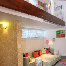 Lounge Area with Reconfigurable Sofa in Funky Girls' Room