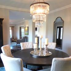 Modern Dining Room With Crystal Chandelier