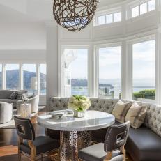 Breakfast Nook With Rounded Windows