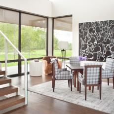 Contemporary Dining Room With Bunny Art
