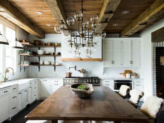 Rustic, Industrial Kitchen with Farmhouse Dining Table 