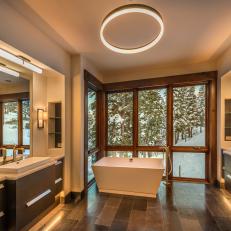Modern Master Bath in Ski Getaway