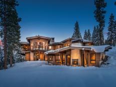 Mountain Getaway with Brightly Lit Exterior