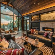 Ski Getaway Living Room with 180-Degree Views