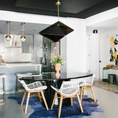 Modern Kitchen and Eating Area With Abstract Shapes
