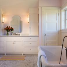 Spa-Style Master Bathroom With Marble Floors