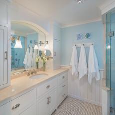 Blue Cottage-Style Master Bath