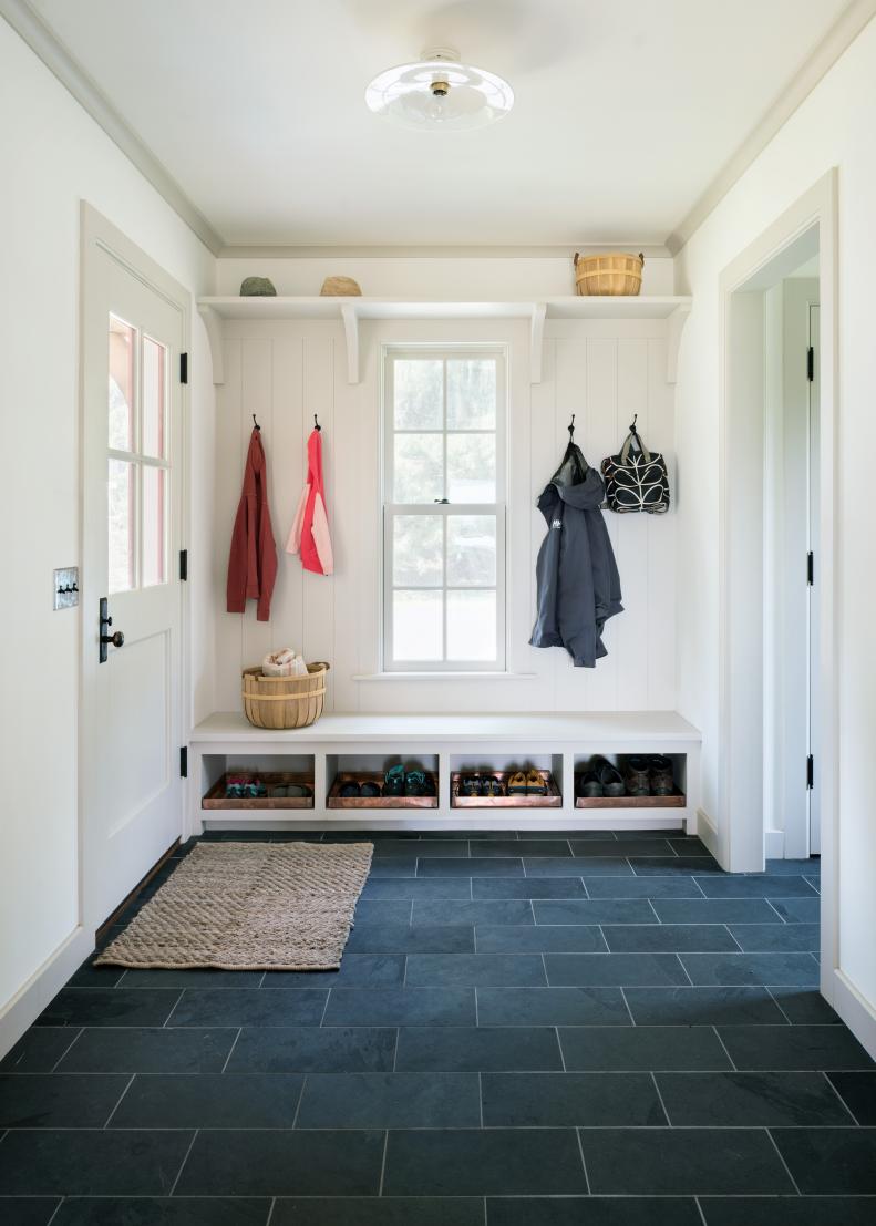 White Traditional Mudroom