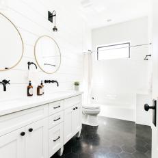 Dramatic Contrast in Guest Bathroom