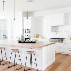 Natural Light Warms White Kitchen