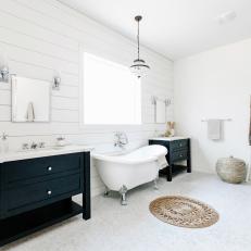 Elegant, Timeless Black and White Master Bathroom  