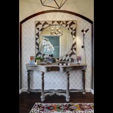 Art Deco Foyer With Mirror and Vintage Table