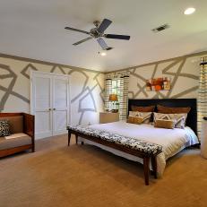 Neutral Bedroom With Carpet, Bench Seating