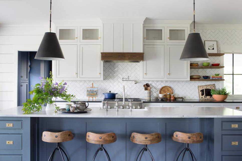 light blue modern kitchen