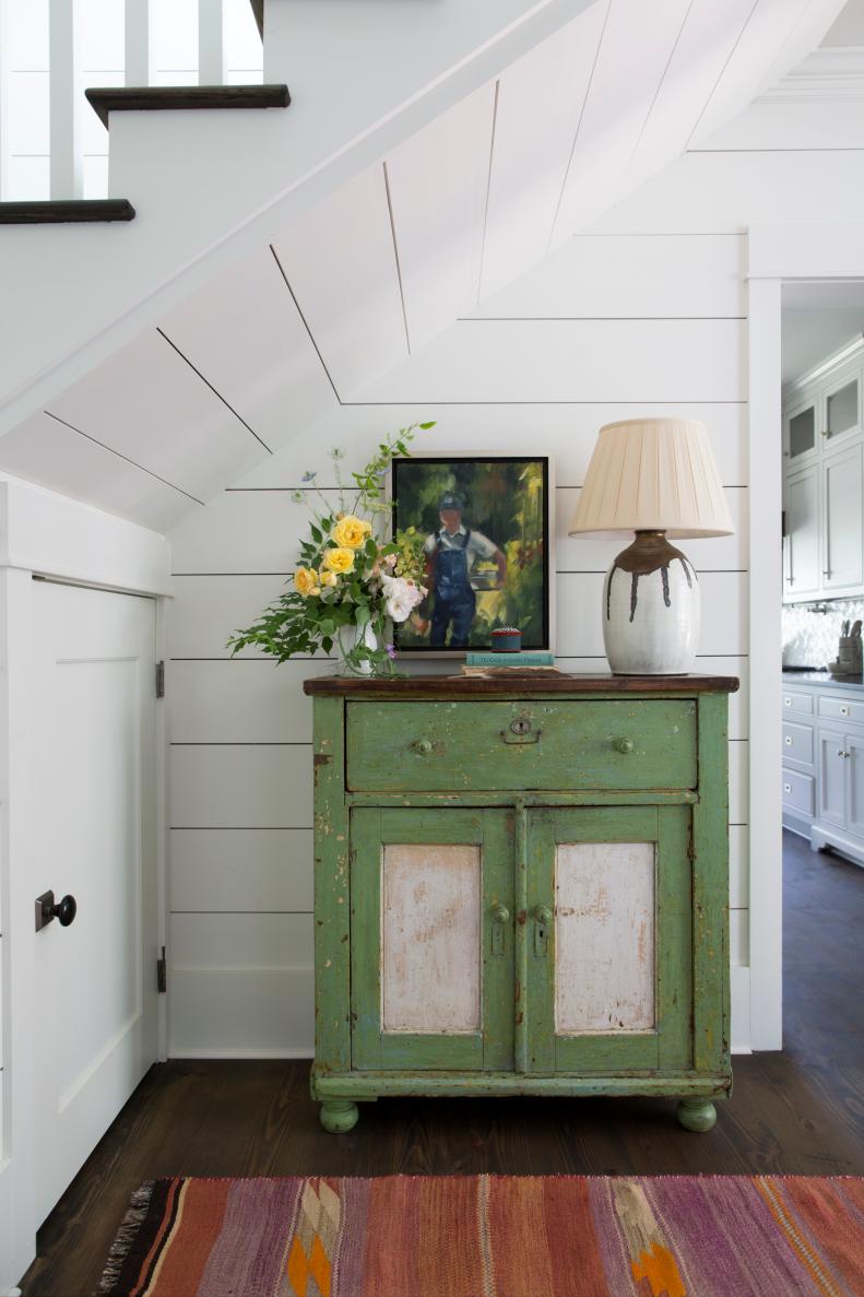 Distressed Green Cabinet 