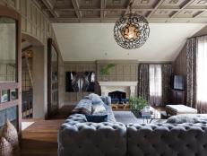Rustic Living Room With Tufted Sectional