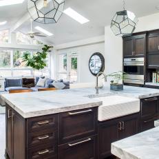 Contemporary Kitchen Island With Farmhouse Sink