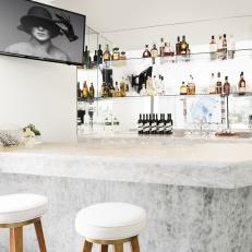 Modern Bar with Horizontal, Waterfall Design 